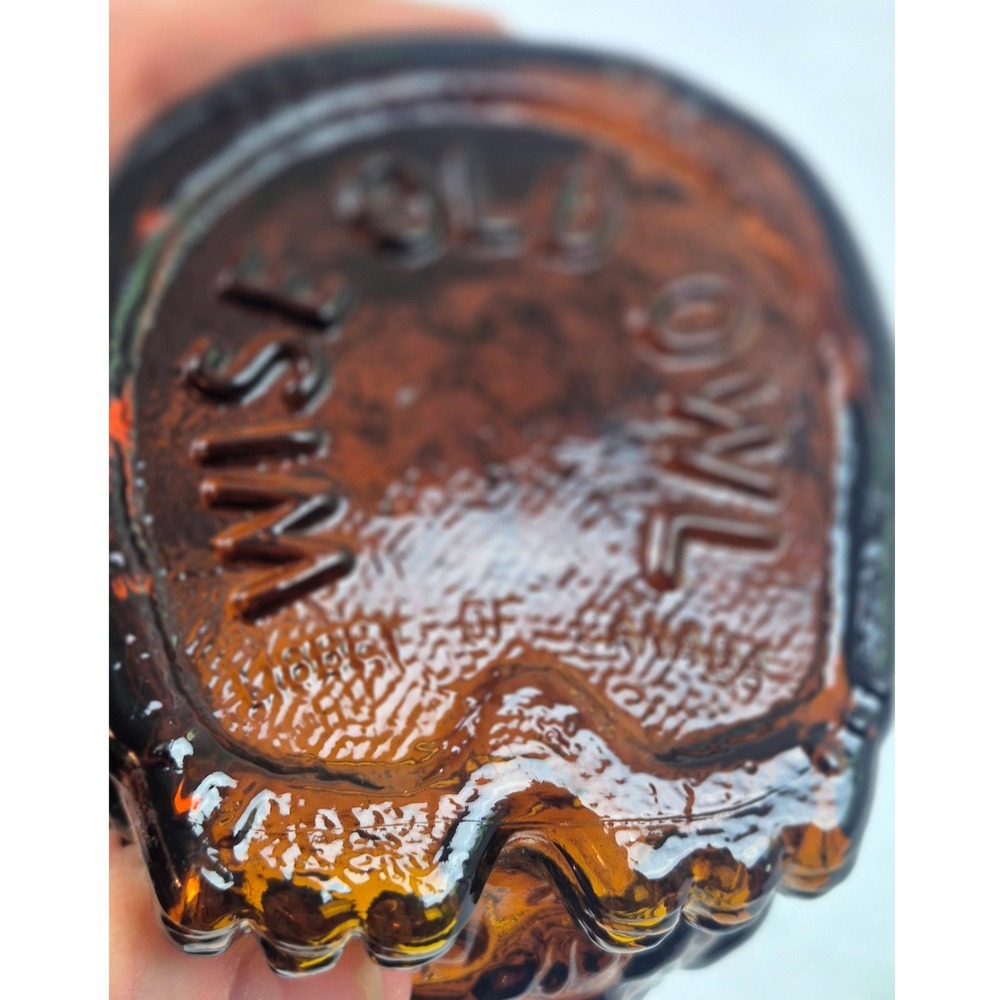Vintage Wise Old Owl Amber Glass Bank Made in Canada Collectible Figurine - Picture 11 of 11